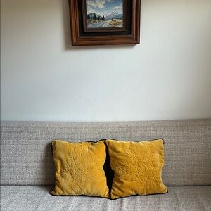 Vintage Velvet Throw Pillows Gold & Brown